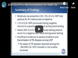 2019 CDC/NTCA Recommendations for Health Care Personnel (HCP): What TB Programs Need to Know webinar
